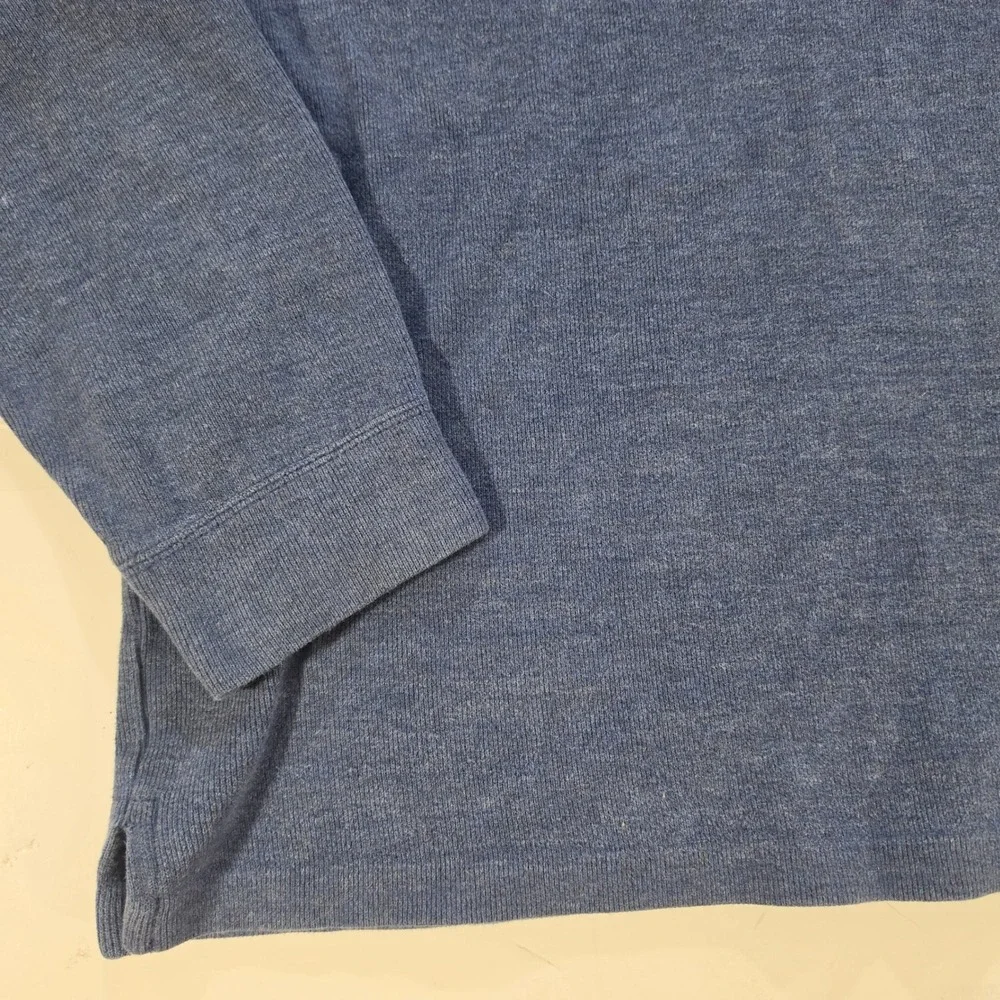 Polo Ralph Lauren Mens XL Blue Heathered Quarter Zip Pullover Sweater Pony Logo
